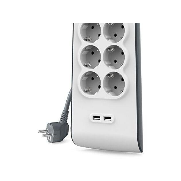 Belkin Подовжувач-фільтр мережевий 8хТип F, 3x1.5мм кв, 16А, 2xUSB-A 2.4A, з захистом від перенапруги, 2м, білий, фото , изображение 6 | SNABZHENIE.com.ua Belkin Подовжувач-фільтр мережевий 8хТип F, 3x1.5мм кв, 16А, 2xUSB-A 2.4A, з захистом від перенапруги, 2м, білий, фото , изображение 6 | SNABZHENIE.com.ua