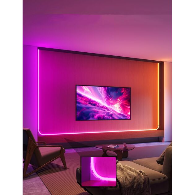 Govee Стрічка світлодіодна розумна Govee H6641 Neon Rope Light for Wall Lining, 5м, RGBIC, WI-FI/Bluetooth, білий, фото , изображение 7 | SNABZHENIE.com.ua Govee Стрічка світлодіодна розумна Govee H6641 Neon Rope Light for Wall Lining, 5м, RGBIC, WI-FI/Bluetooth, білий, фото , изображение 7 | SNABZHENIE.com.ua