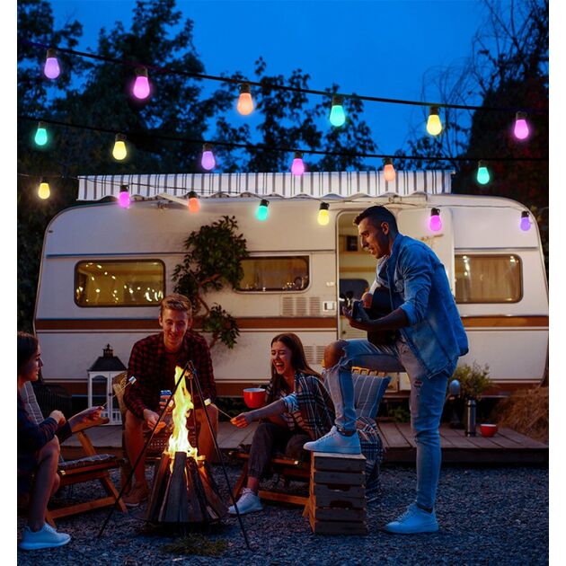 Govee Набір світодіоних ламп H7020 LEB Bulb String Lights, 15м, RGBIC/Warm White, WI-FI/Bluetooth, чорний, фото , зображення 3 | SNABZHENIE.com.ua