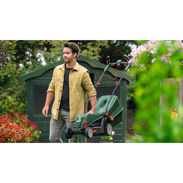 Bosch Газонокосарка мережева UniversalRotak 34-405 1300Вт 34см 40л 27-50мм 11кг, фото , зображення 5 | SNABZHENIE.com.ua Bosch Газонокосарка мережева UniversalRotak 34-405 1300Вт 34см 40л 27-50мм 11кг, фото , зображення 5 | SNABZHENIE.com.ua