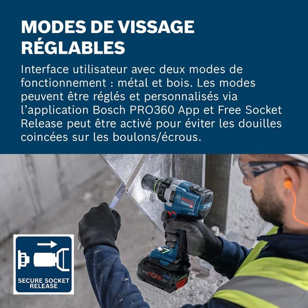 Bosch Гайковерт ударний Bosch GDS 18V-750C 18В до 3000об·хв 270/380/750Нм квадрат 1/2" 1.7кг без АКБ та ЗП, фото , зображення 6 | SNABZHENIE.com.ua Bosch Гайковерт ударний Bosch GDS 18V-750C 18В до 3000об·хв 270/380/750Нм квадрат 1/2" 1.7кг без АКБ та ЗП, фото , зображення 6 | SNABZHENIE.com.ua