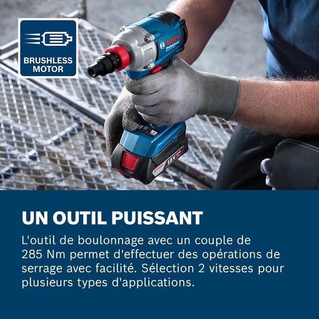 Bosch Гайковерт ударний Bosch GDX 18V-285 18В до 3600об·хв 285Нм квадрат 1/2" ЗП 1.1кг, фото , изображение 5 | SNABZHENIE.com.ua