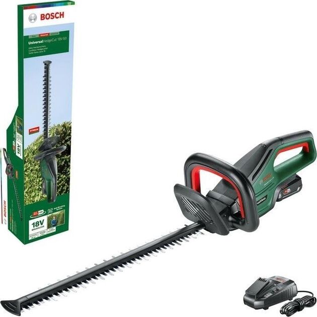 Bosch Кущоріз акумуляторний UniversalHedgeCut 18V-50 18В АКБ 1х2.5А·год 50мм крок різу 20мм ЗП AL1830CV 2.6кг, фото  | SNABZHENIE.com.ua