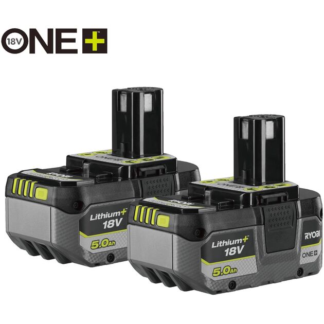 Ryobi Набір акумуляторів ONE+ RB1850X2 Lithium+ 18В 2х5А·год, фото  | SNABZHENIE.com.ua