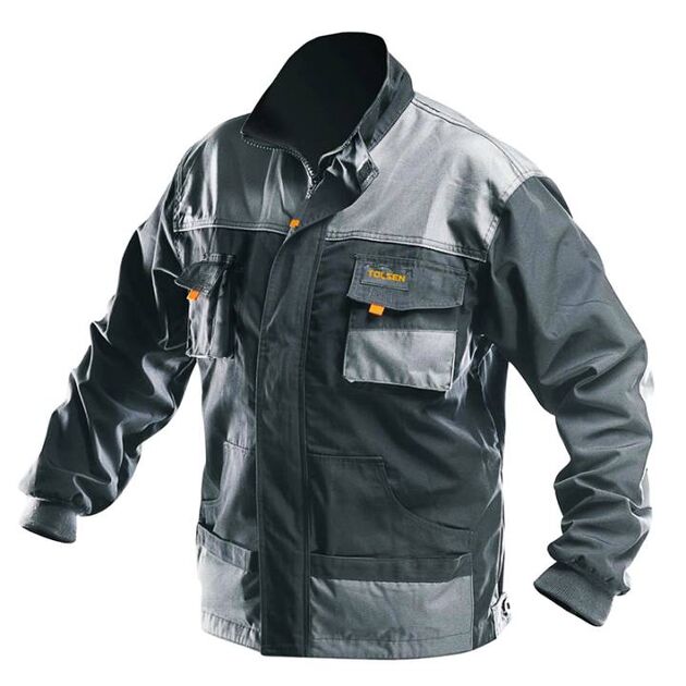 Tolsen Куртка робоча, посилена, L(52), сірий, фото , изображение 2 | SNABZHENIE.com.ua