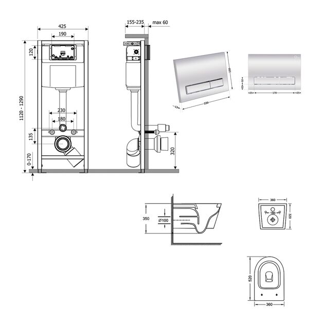 Готовое решение Qtap для ванной комнаты: подвесной унитаз Jay Ultra Quiet 520x360x320 + комплект инсталляции Nest 4 в 1 (линейная клавиша Chrome), фото , зображення 2 | SNABZHENIE.com.ua Готовое решение Qtap для ванной комнаты: подвесной унитаз Jay Ultra Quiet 520x360x320 + комплект инсталляции Nest 4 в 1 (линейная клавиша Chrome), фото , зображення 2 | SNABZHENIE.com.ua