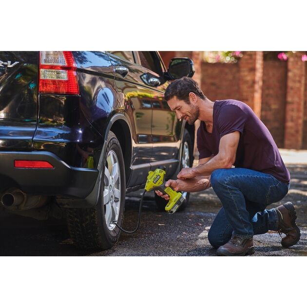 Ryobi Компресор автомобільний акумуляторний R18PI-0, 18В ONE+, 10.3бар, 16л/хвил, без АКБ та ЗПЗП), фото , зображення 3 | SNABZHENIE.com.ua Ryobi Компресор автомобільний акумуляторний R18PI-0, 18В ONE+, 10.3бар, 16л/хвил, без АКБ та ЗПЗП), фото , зображення 3 | SNABZHENIE.com.ua