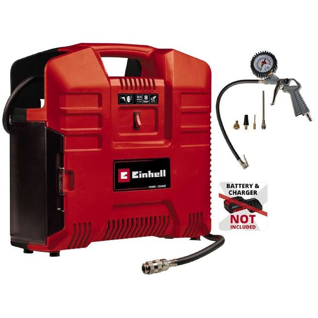 Einhell Компресор автомобільний TE-AC 36/8 Li OF Set-Solo PXC акум, 130 л/хв, (без АКБ та ЗП), фото , изображение 3 | SNABZHENIE.com.ua Einhell Компресор автомобільний TE-AC 36/8 Li OF Set-Solo PXC акум, 130 л/хв, (без АКБ та ЗП), фото , изображение 3 | SNABZHENIE.com.ua
