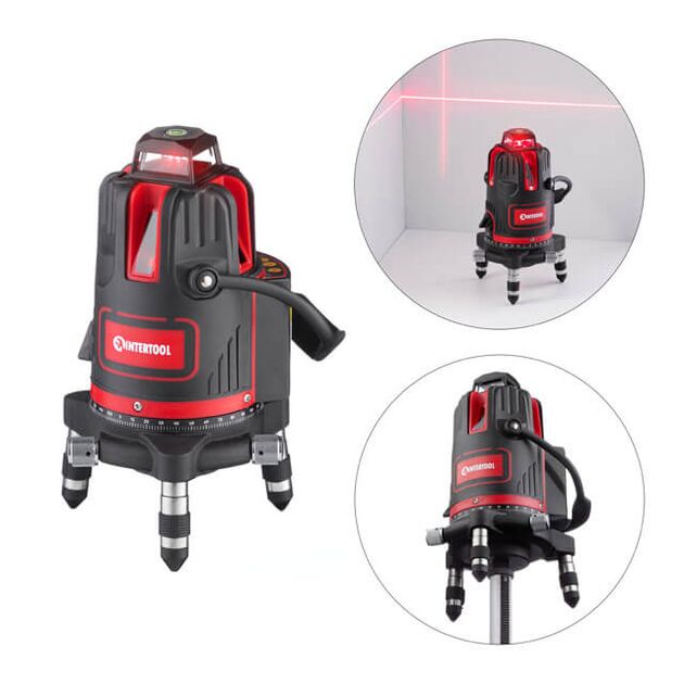 Рівень лазерний 5 лазерних головок, червоний лазер, фото , изображение 3 | SNABZHENIE.com.ua