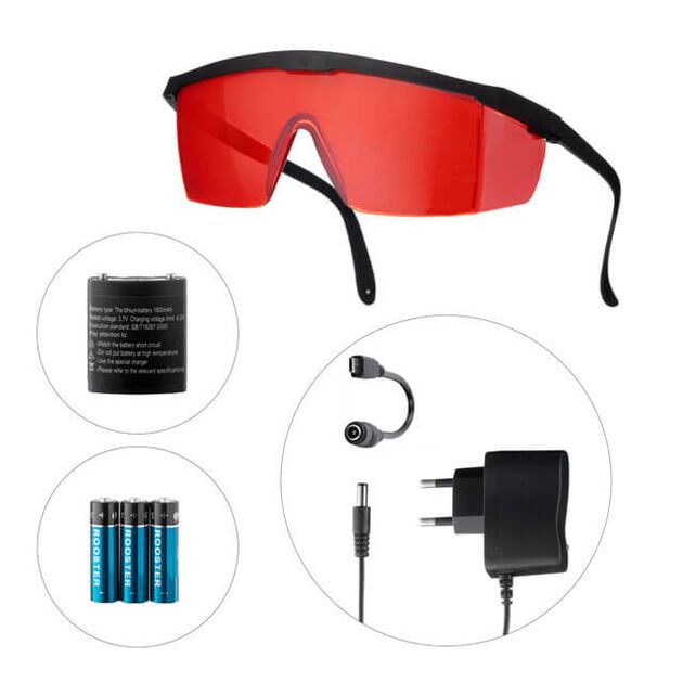 Рівень лазерний 5 лазерних головок, червоний лазер, фото , изображение 7 | SNABZHENIE.com.ua