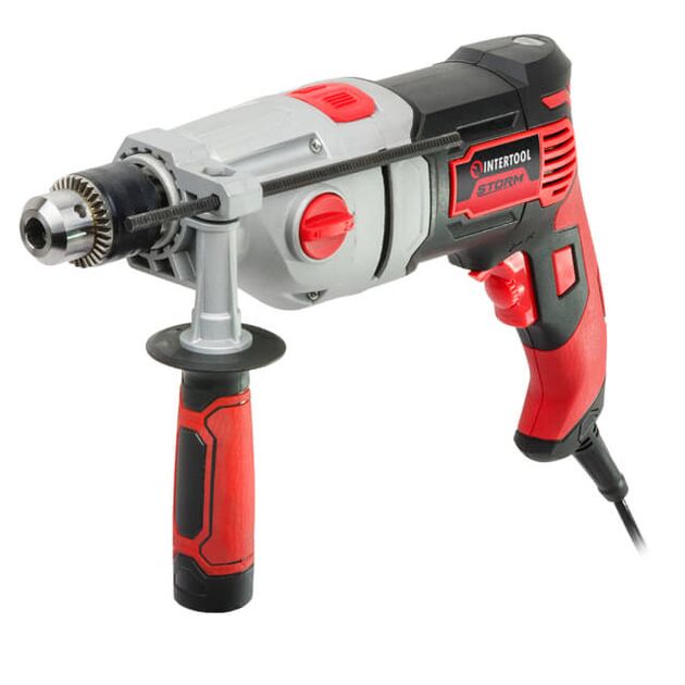 Дриль ударний 1200Вт, 2 швидкості: 0-1200/0-2800об/хв, 1,5-13мм, метал. корпус редуктора, , фото , изображение 7 | SNABZHENIE.com.ua