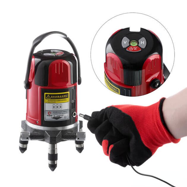 Рівень лазерний 2 лазерні головки, червоний лазер, фото , изображение 5 | SNABZHENIE.com.ua