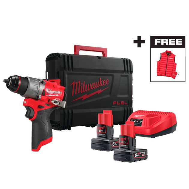 Дрель-шуруповёрт аккумуляторная бесщёточная ударная MILWAUKEE M12 FPD2MC-602X (45 Нм)(ЗУ+2Х6Ач+HDкей, фото  | SNABZHENIE.com.ua