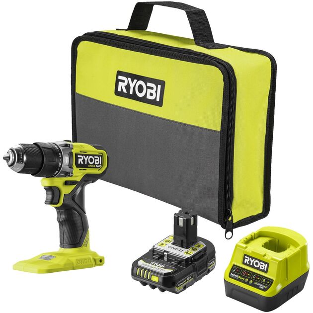 Ryobi Шурупокрут-дриль акумуляторний ONE+ HP RPD18C1-1C20G 18В 1х2А·год ЗП 60Нм 450·1700об·хв 0.95кг сумка, фото  | SNABZHENIE.com.ua