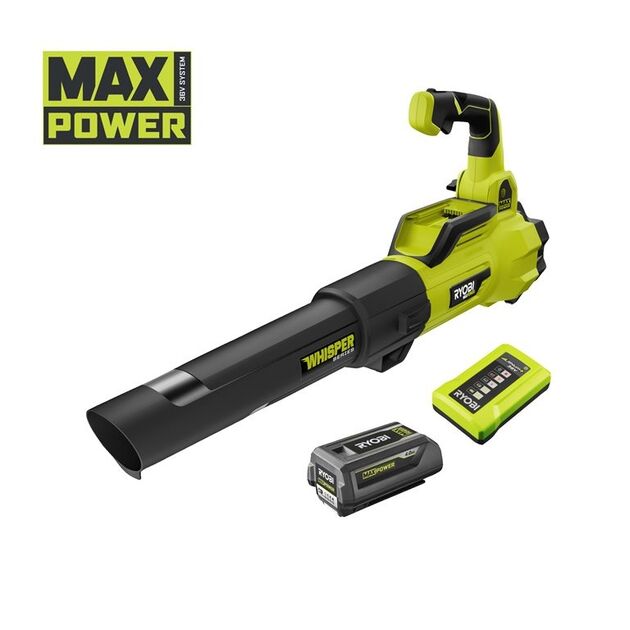 Ryobi Повітродув садовий акумуляторний Max Power RY36BLXA-140P 36В акб 1х4А·год ЗП 176км/год 3.5кг, фото , изображение 2 | SNABZHENIE.com.ua Ryobi Повітродув садовий акумуляторний Max Power RY36BLXA-140P 36В акб 1х4А·год ЗП 176км/год 3.5кг, фото , изображение 2 | SNABZHENIE.com.ua