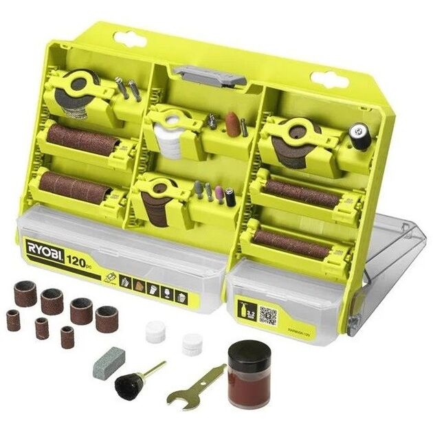 Ryobi Комплект приладдя RAR800K-120 1/8" для міні дриля гравера реноватора 120шт кейс, фото  | SNABZHENIE.com.ua