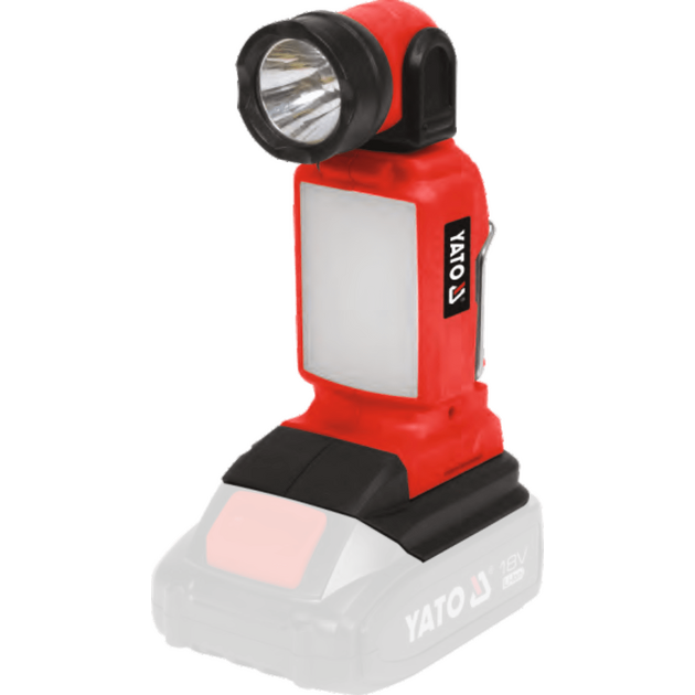 Ліхтар акумуляторний COB і SMD-діод. YATO 18В 2.5/1.2 Вт,250/100 Lm,оберт- 90°/180°(БЕЗ АКУМУЛЯТОРА), фото  | SNABZHENIE.com.ua