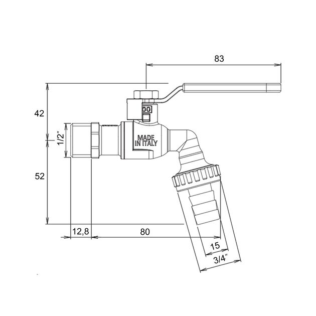 Акционный набор Icma 10 шт: Кран шаровой поливочный 1/2"Н (с антизамерзанием) стальной рычаг №599 89599AD34, фото , зображення 2 | SNABZHENIE.com.ua Акционный набор Icma 10 шт: Кран шаровой поливочный 1/2"Н (с антизамерзанием) стальной рычаг №599 89599AD34, фото , зображення 2 | SNABZHENIE.com.ua