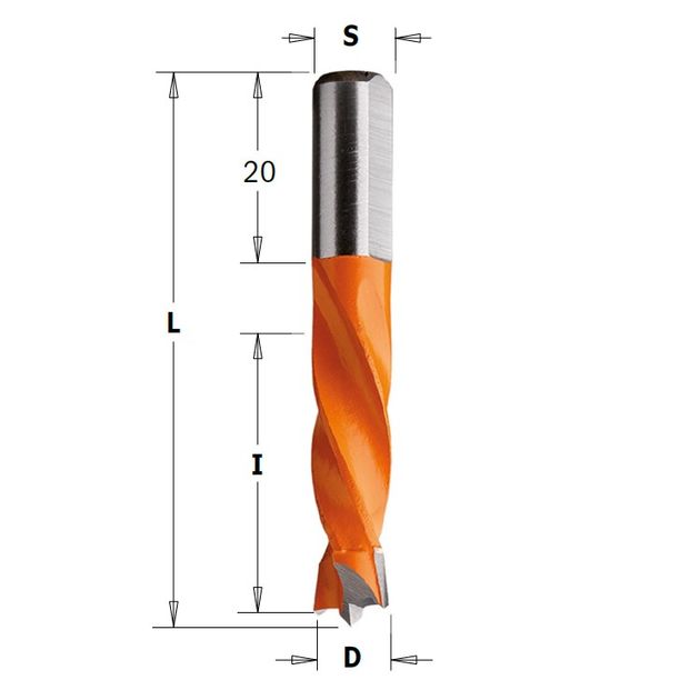 Сверло левое 4 канавки для глухих отверстий 9x30x55,5 мм, 8 мм CMT, фото  | SNABZHENIE.com.ua