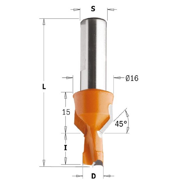 Сверло для глухих отверстий 8x12x57,5 мм, хвостовик 10 мм CMT, фото  | SNABZHENIE.com.ua
