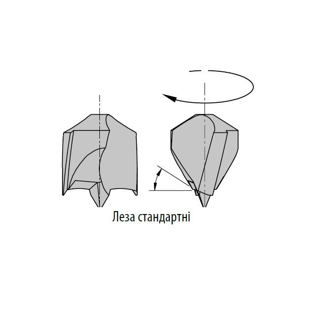Сверло ліве для глухих отворів з зенкером 8 x 15 x 57,5 мм, хвостовик 10 мм CMT (376.081.12), фото , зображення 2 | SNABZHENIE.com.ua