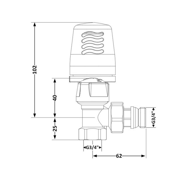Кран радиаторный термостатический Icma 3/4"ВН угловой №764+940 82764AD06940, фото , зображення 2 | SNABZHENIE.com.ua Кран радиаторный термостатический Icma 3/4"ВН угловой №764+940 82764AD06940, фото , зображення 2 | SNABZHENIE.com.ua