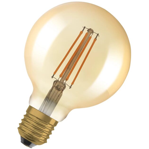 Лампа OSRAM LED E27 6.5Вт 2700К 725Лм G95 філаментна димується Vintage 1906Лампа LED E27 6.5Вт 2700К 725Лм G95 філаментна димується Vintage 1906, фото  | SNABZHENIE.com.ua