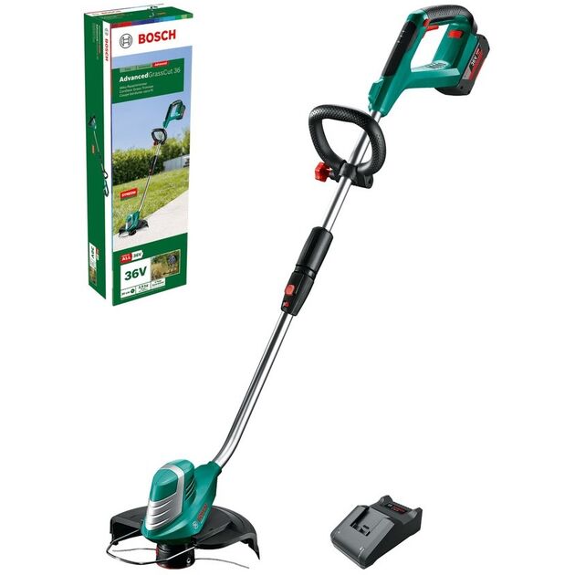 Тример садовий акумуляторний Bosch AdvancedGrassCut 36 36В 30см 1x2А·год ЗП AL3620CV 4.1кгТример садовий акумуляторний AdvancedGrassCut 36 36В 30см 1x2А·год ЗП AL3620CV 4.1кг, фото  | SNABZHENIE.com.ua