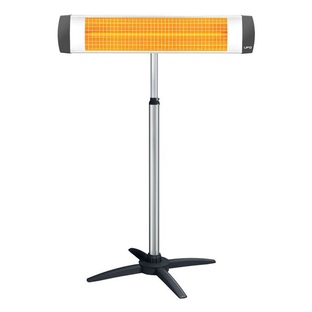 Обігрівач інфрачервоний UFO фламентін, 25м2, 1800Вт, мех. упр-ння, ун. монтаж, + ніжка, сірий/чорний, фото , изображение 2 | SNABZHENIE.com.ua