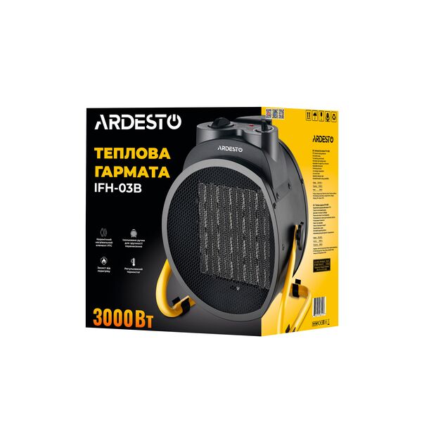 Теплова гармата ARDESTO, 30м2, 3000Вт, мех. упр-ння, 340 м3г, керам. нагрів. елемент, чорний, фото , изображение 10 | SNABZHENIE.com.ua Теплова гармата ARDESTO, 30м2, 3000Вт, мех. упр-ння, 340 м3г, керам. нагрів. елемент, чорний, фото , изображение 10 | SNABZHENIE.com.ua