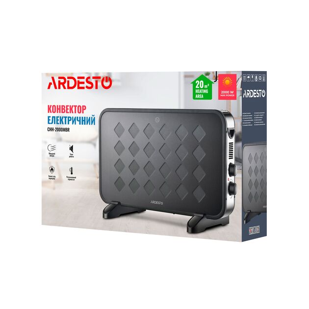 Конвектор ARDESTO, 20м2, 2000Вт, мех. упр-ння, відкритий нагрів. елемент, чорний, фото , изображение 10 | SNABZHENIE.com.ua Конвектор ARDESTO, 20м2, 2000Вт, мех. упр-ння, відкритий нагрів. елемент, чорний, фото , изображение 10 | SNABZHENIE.com.ua
