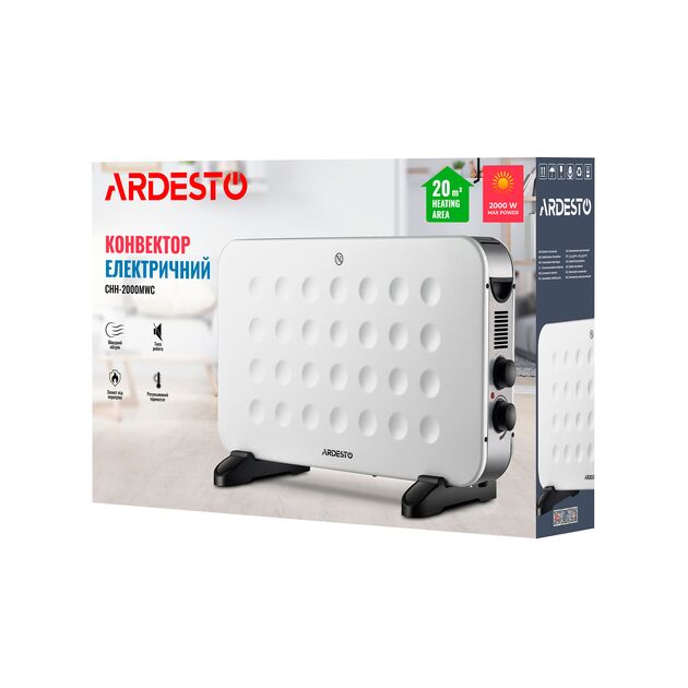 Конвектор ARDESTO, 20м2, 2000Вт, мех. упр-ння, відкритий нагрів. елемент, білий, фото , изображение 10 | SNABZHENIE.com.ua Конвектор ARDESTO, 20м2, 2000Вт, мех. упр-ння, відкритий нагрів. елемент, білий, фото , изображение 10 | SNABZHENIE.com.ua