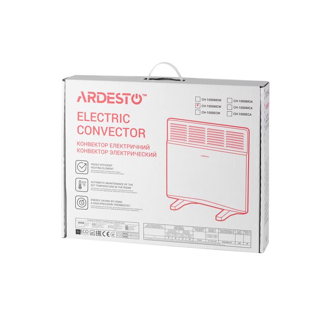 Конвектор електричний ARDESTO CH-1000MCW, 1000 Вт, 10 м2, закритий нагрів. елемент, IP24, мех. керування, білий, фото , изображение 9 | SNABZHENIE.com.ua Конвектор електричний ARDESTO CH-1000MCW, 1000 Вт, 10 м2, закритий нагрів. елемент, IP24, мех. керування, білий, фото , изображение 9 | SNABZHENIE.com.ua