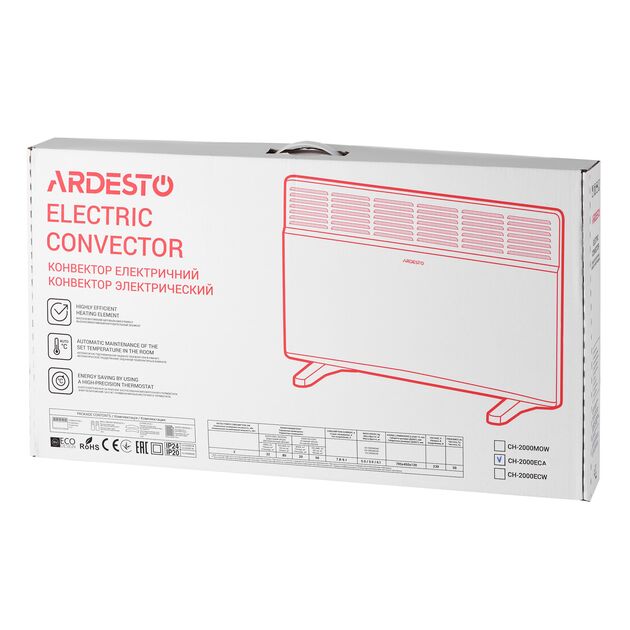 Конвектор електричний ARDESTO СН-2000ECA, 2000 Вт, 20 м2, закритий нагрів. елемент, LED-дисплей, IP24, електронне керування, тижневий програматор, антрацит матовий, фото , зображення 9 | SNABZHENIE.com.ua Конвектор електричний ARDESTO СН-2000ECA, 2000 Вт, 20 м2, закритий нагрів. елемент, LED-дисплей, IP24, електронне керування, тижневий програматор, антрацит матовий, фото , зображення 9 | SNABZHENIE.com.ua