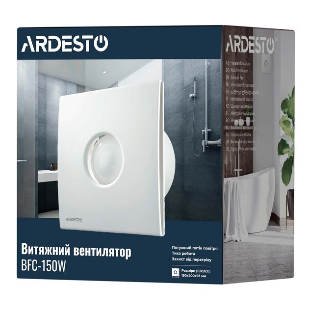 Витяжний вентилятор Ardesto 25 Вт, 210 м3/г, 1650 об./хв., 35 дБ, білий, фото , изображение 9 | SNABZHENIE.com.ua Витяжний вентилятор Ardesto 25 Вт, 210 м3/г, 1650 об./хв., 35 дБ, білий, фото , изображение 9 | SNABZHENIE.com.ua