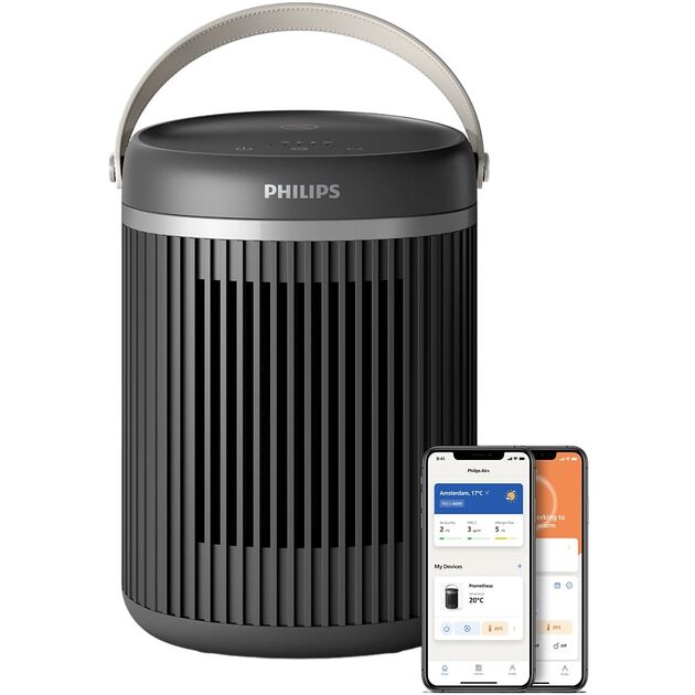 Тепловентилятор Philips Series 3000, 20м2, 2000Вт, електр. упр-ння, керамич.нагрів.елемент, Wi-Fi, темно-сірий, фото  | SNABZHENIE.com.ua