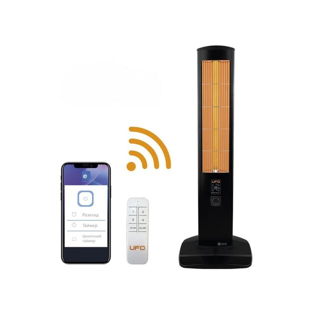 Інфрачервоний обігрівач UFO Erciyus Smart 2300 2.3 кВт, до 28 м2, колонного типу, IP24, мех. керування, пульт ДК, Wi-Fi, фото , изображение 2 | SNABZHENIE.com.ua