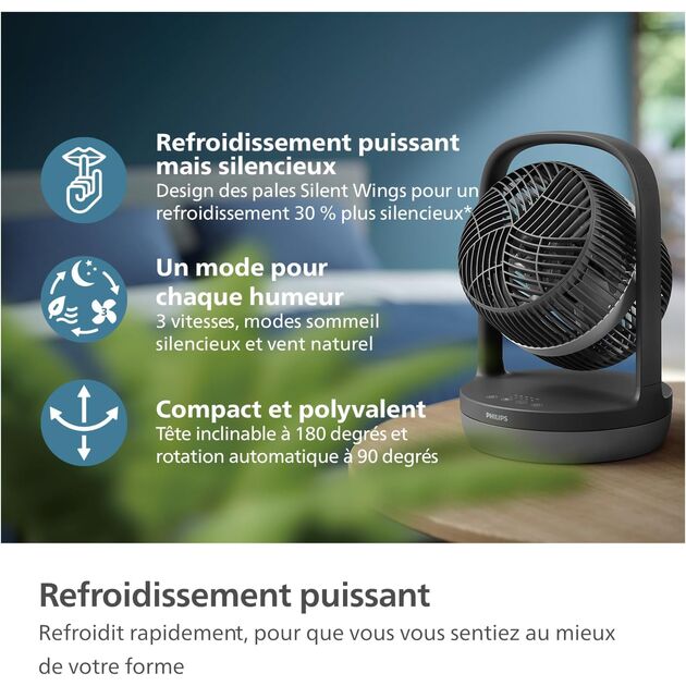 Вентилятор Philips настільний Series 3000, 22см, 27Вт, таймер, поворот 180, чорний, фото , изображение 5 | SNABZHENIE.com.ua Вентилятор Philips настільний Series 3000, 22см, 27Вт, таймер, поворот 180, чорний, фото , изображение 5 | SNABZHENIE.com.ua