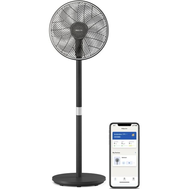Вентилятор Philips підлоговий Series 3000, 40см, 48Вт, керування через смартфон, регулювання висоти, чорний, фото  | SNABZHENIE.com.ua