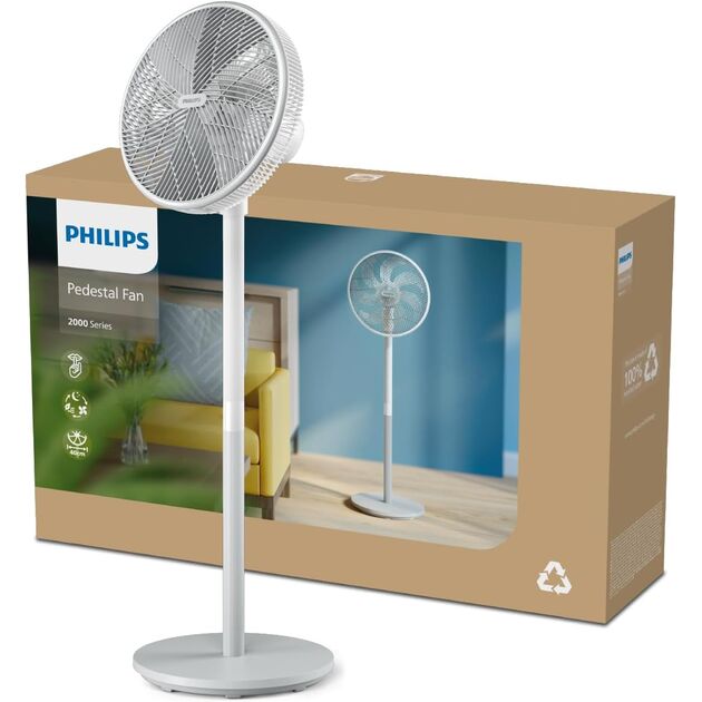 Вентилятор Philips підлоговий Series 2000, 40см, 48Вт, таймер, поворот 180, білий, фото , изображение 10 | SNABZHENIE.com.ua Вентилятор Philips підлоговий Series 2000, 40см, 48Вт, таймер, поворот 180, білий, фото , изображение 10 | SNABZHENIE.com.ua