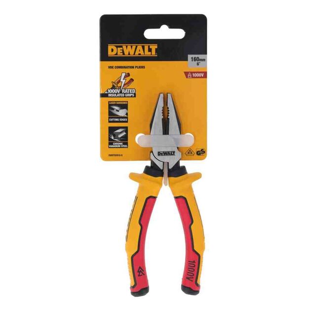 Плоскогубцы электрика LASER HARDENEDl VDE 1000V комбинированные длиной 160 мм DeWALT DWHT82810-0, фото , зображення 3 | SNABZHENIE.com.ua
