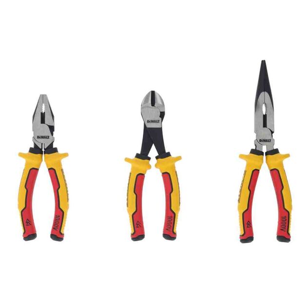 Набор из трех шарнирно-губцевых инструментов LASER HARDENED VDE 1000V DeWALT DWHT82811-0, фото  | SNABZHENIE.com.ua