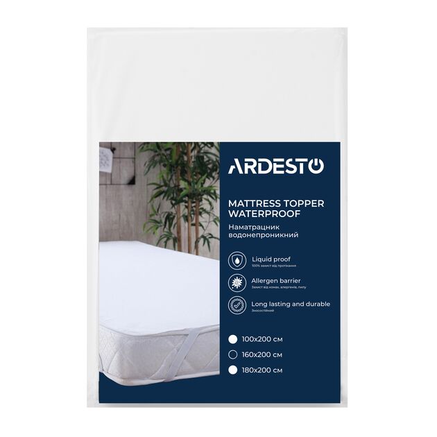 Наматрацник водонепроникний Ardesto Sleepwell 160х200см, 80% бавовна, 20% поліуретан, білий, фото , изображение 2 | SNABZHENIE.com.ua Наматрацник водонепроникний Ardesto Sleepwell 160х200см, 80% бавовна, 20% поліуретан, білий, фото , изображение 2 | SNABZHENIE.com.ua