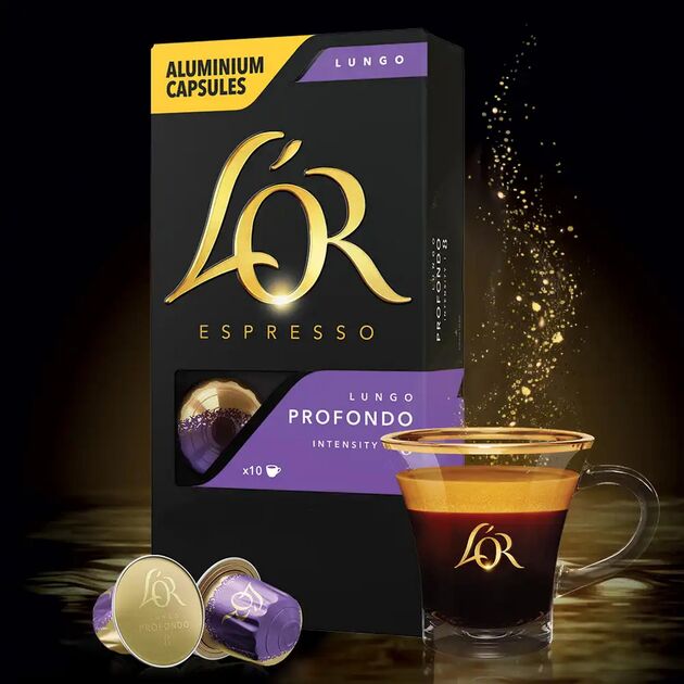 Кава L`OR капсули  Lungo Profondo, 100% арабіка, 10шт, Nespresso, фото , изображение 6 | SNABZHENIE.com.ua Кава L`OR капсули  Lungo Profondo, 100% арабіка, 10шт, Nespresso, фото , изображение 6 | SNABZHENIE.com.ua
