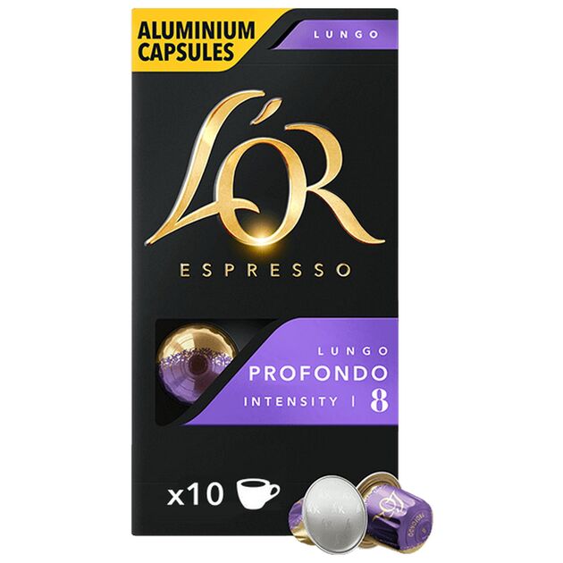 Кава L`OR капсули  Lungo Profondo, 100% арабіка, 10шт, Nespresso, фото  | SNABZHENIE.com.ua