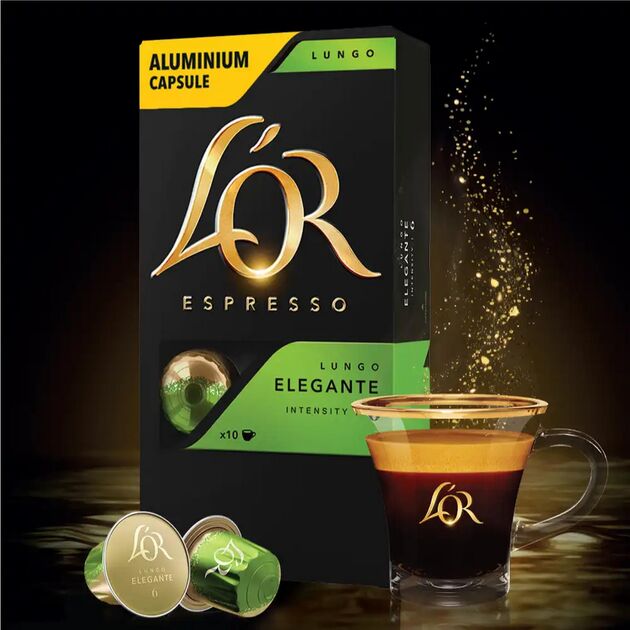 Кава L`OR капсули  Lungo Elegante, 100% арабіка, 10шт, Nespresso, фото , изображение 5 | SNABZHENIE.com.ua Кава L`OR капсули  Lungo Elegante, 100% арабіка, 10шт, Nespresso, фото , изображение 5 | SNABZHENIE.com.ua