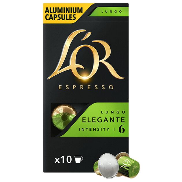 Кава L`OR капсули  Lungo Elegante, 100% арабіка, 10шт, Nespresso, фото  | SNABZHENIE.com.ua