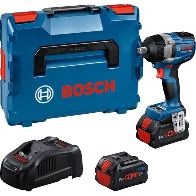 Гайковерт ударний Bosch GDS 18V-750C 18В 2x8А·год до 3000об·хв 270/380/750Нм квадрат 1/2" ЗП GAL1880CV кейс Bluetooth 1.7кг, фото  | SNABZHENIE.com.ua