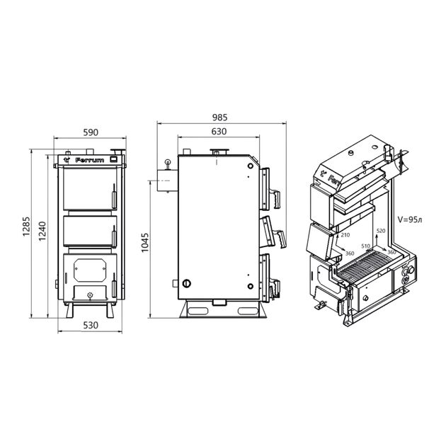 Котел твердотопливный стальной Thermo Alliance Ferrum V 5.0 FSF 26, фото , изображение 2 | SNABZHENIE.com.ua Котел твердотопливный стальной Thermo Alliance Ferrum V 5.0 FSF 26, фото , изображение 2 | SNABZHENIE.com.ua