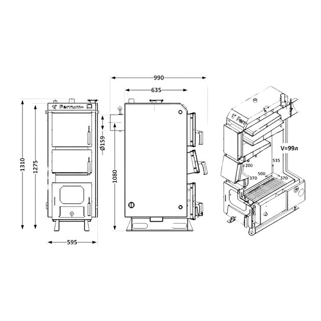 Котел твердотопливный стальной Thermo Alliance Ferrum Plus V 5.0 FSF+ 26, фото , зображення 2 | SNABZHENIE.com.ua Котел твердотопливный стальной Thermo Alliance Ferrum Plus V 5.0 FSF+ 26, фото , зображення 2 | SNABZHENIE.com.ua